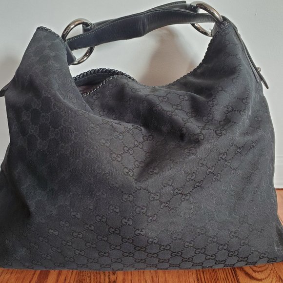 Gucci Horsebit Hobo GG Canvas Large Black - Picture 3 of 16
